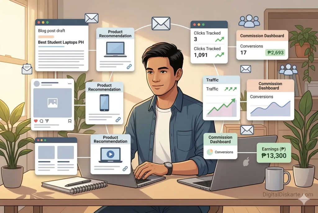 Roadmap infographic for beginners starting online income in the Philippines.